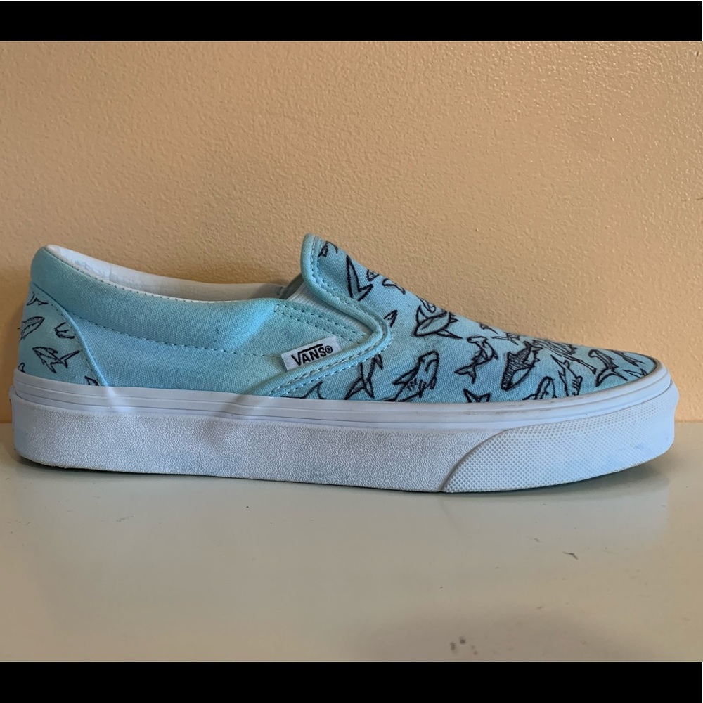 Custom Vans (shark + whale print)